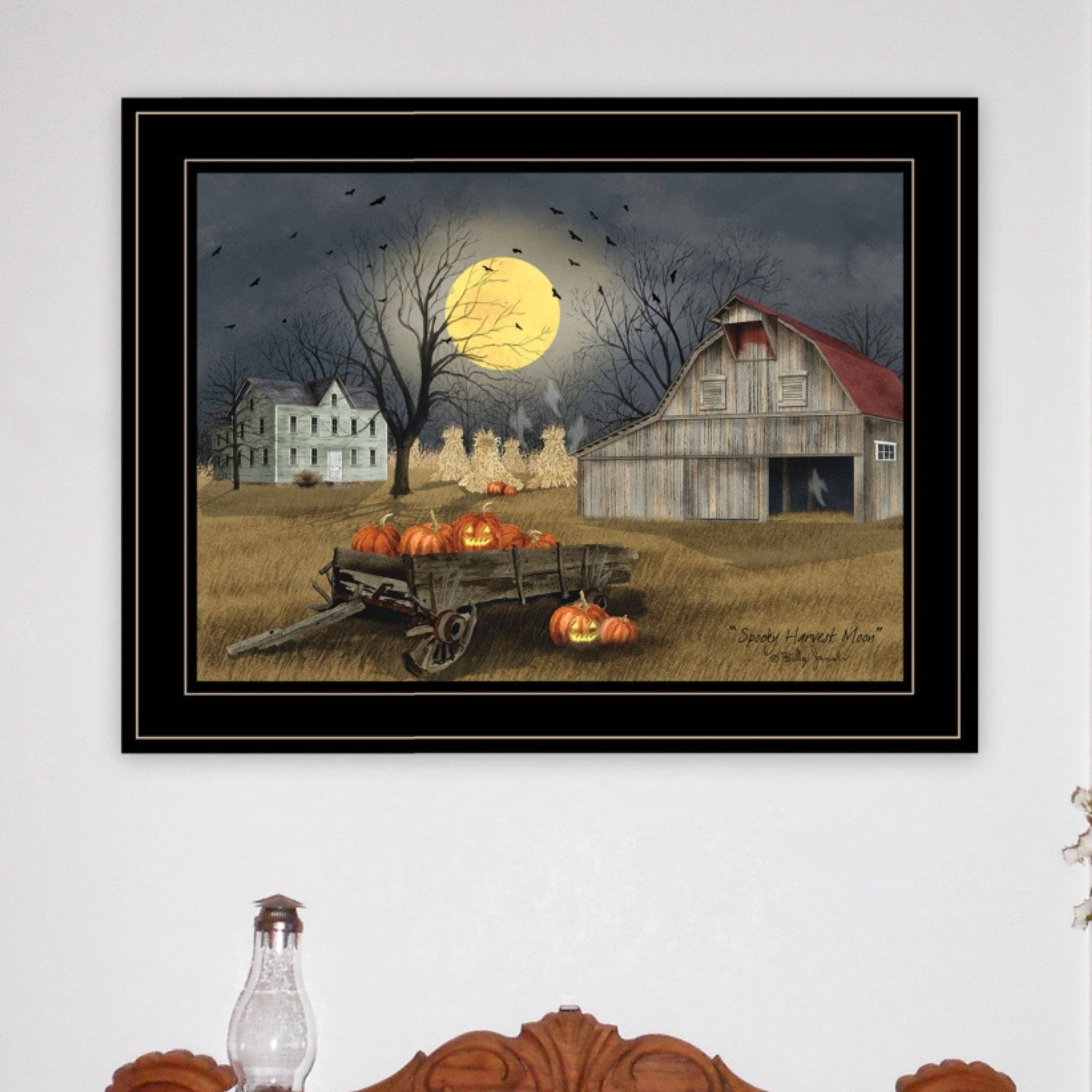 HOMYCASA DESIGN INC - Wholesale Art Print - Spooky Harvest Moon Framed Print by Billy Jacobs3