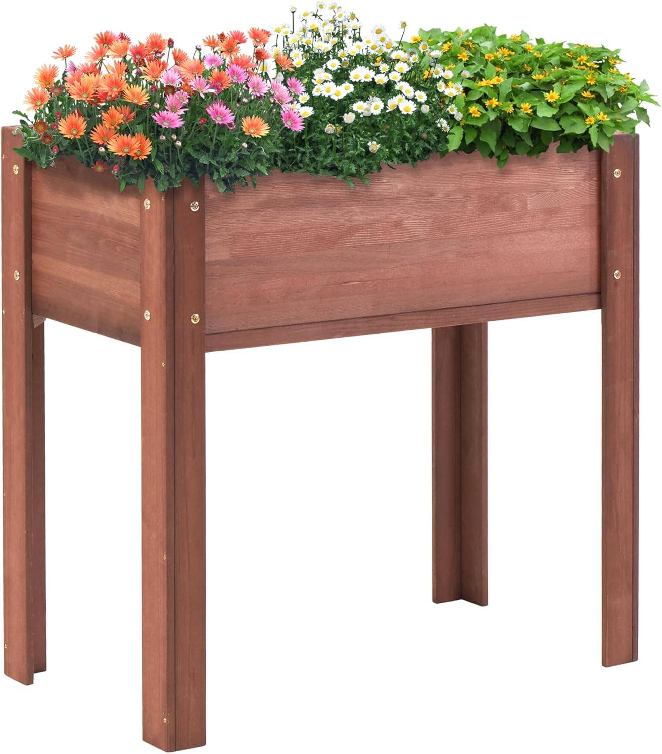 39F Inc. - Wholesale Planter Box - 31" Raised Garden Bed with Legs, Brown/Grey19