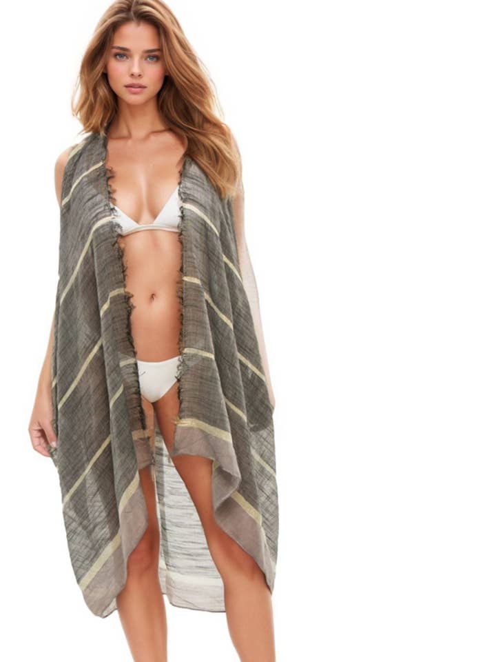 Free Spirit - Veelzijdig dekvest met gouden lurex-streep voor wholesale door Subtle Luxury