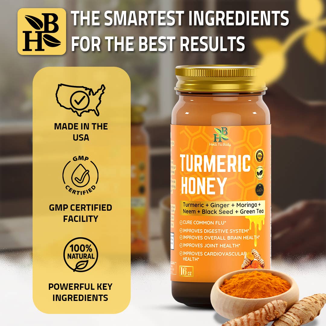 Herb To Body - Wholesale Honey - Turmeric Honey 16oz4