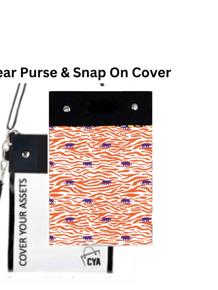 Orange Stripes & Purple Tigers - Tall - Purse & Cover for wholesale by CYA Accessories