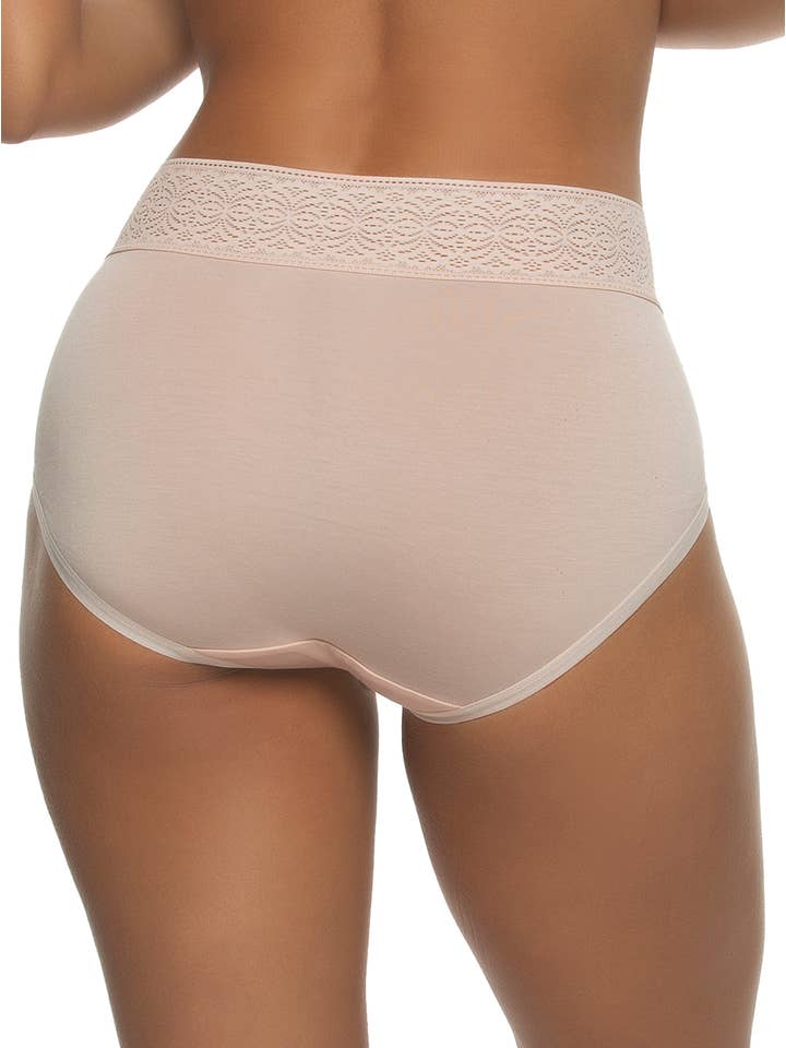 Serene Modal & Lace Brief - Peach Blush for wholesale on Faire1