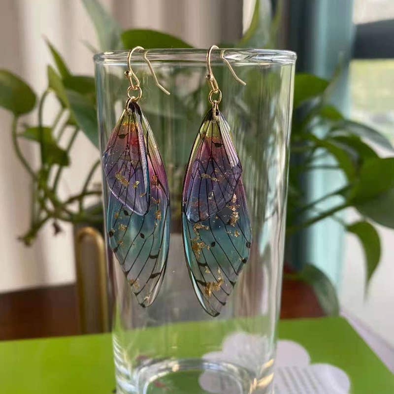 Mio Queena – wholesale Dangle earrings – Gradient Cicada Wings Butterfly Wings Earrings20