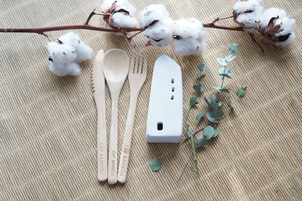 cap bambou - Wholesale Assorted Cutlery Set - Set of 3 cutlery fork+spoon+knife “Made In France”2