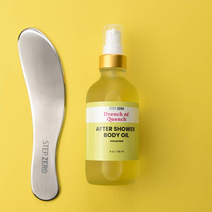 STEP ZERO Skincare - Wholesale Bath/Body Oil - NIGHT - After Shower Body Oil | Drench & Quench2