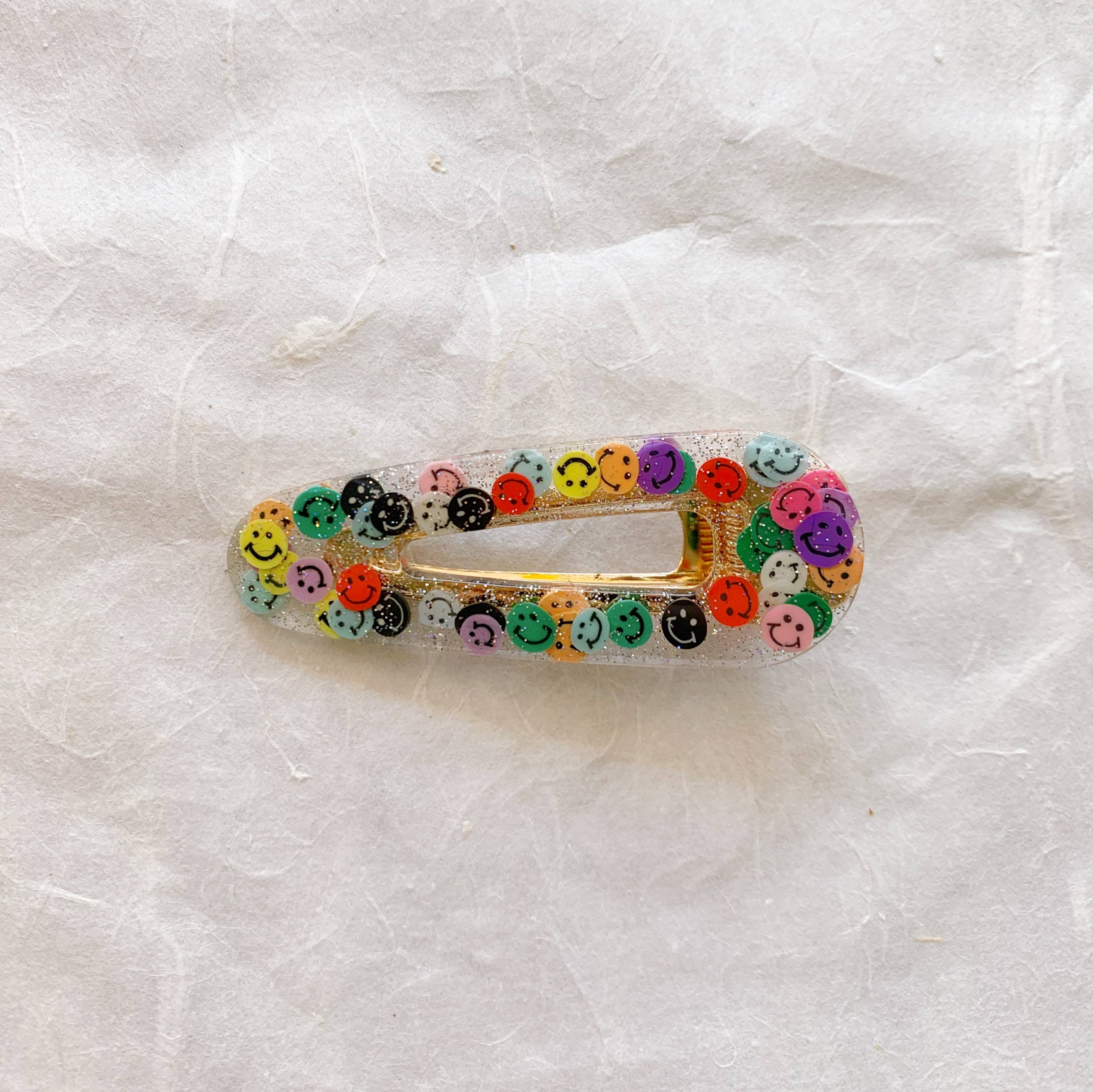 Coco's Musings - Wholesale Hair Clip - Women's - Rainbow Smiley Faces Hair Clips0