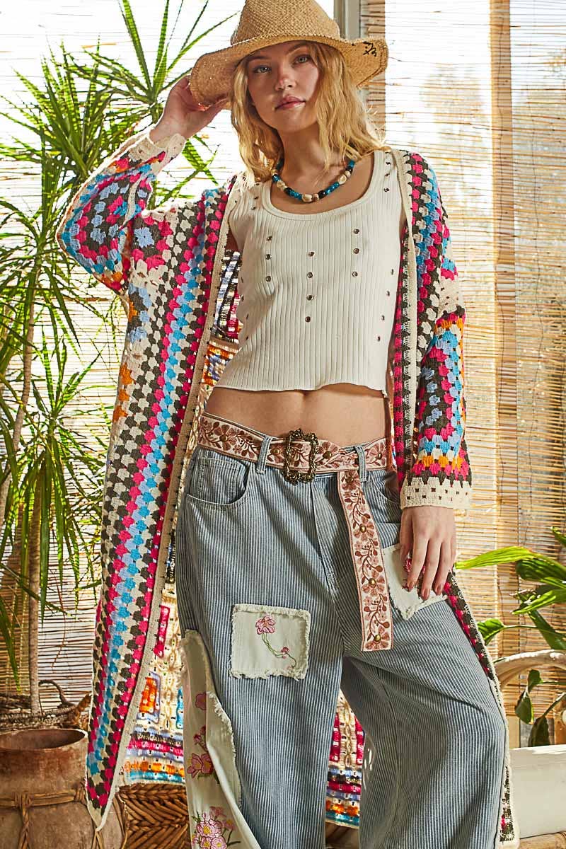 Pol Clothing - Wholesale Cardigan - Women's - Long Sleeve Crochet Various Colors Cardigan6