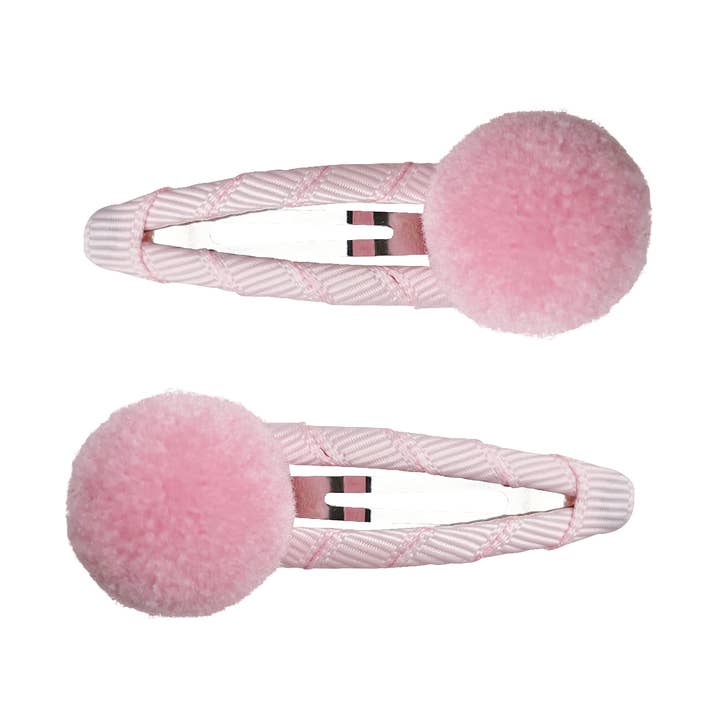 Olivia hair clip set in powder pink for wholesale by La Fillette Accessories