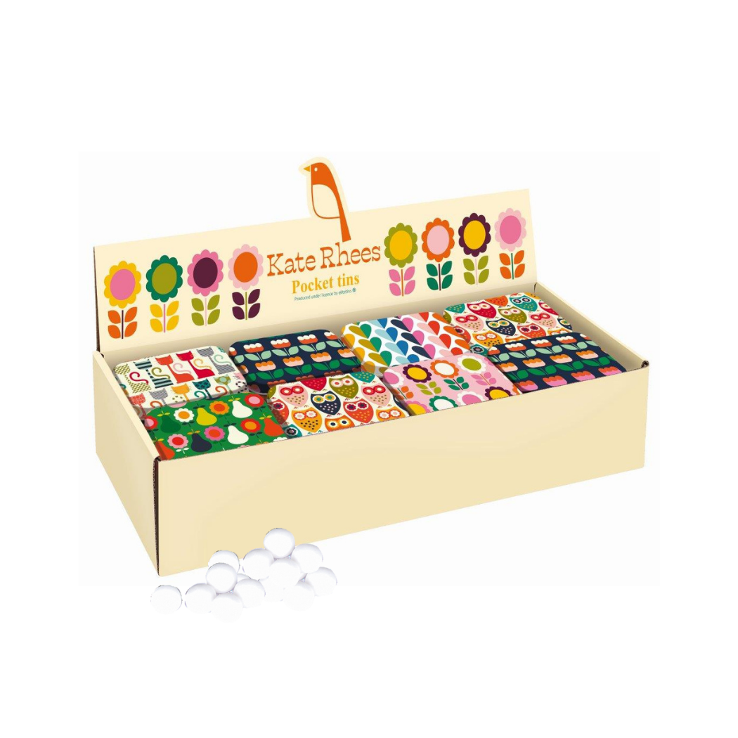 Tin Treats – wholesale Decorative box – Kate Rhees - Pocket Tins 6 Assorted with Mint Imperials0