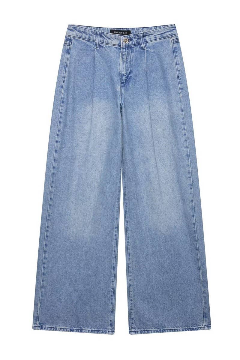 NINEXIS - Wholesale Top & Pant Set (NOT Loungewear) - Women's - CWSBSSL0145_FASHION DENIM VEST + STRAIGHT PANTS SET1