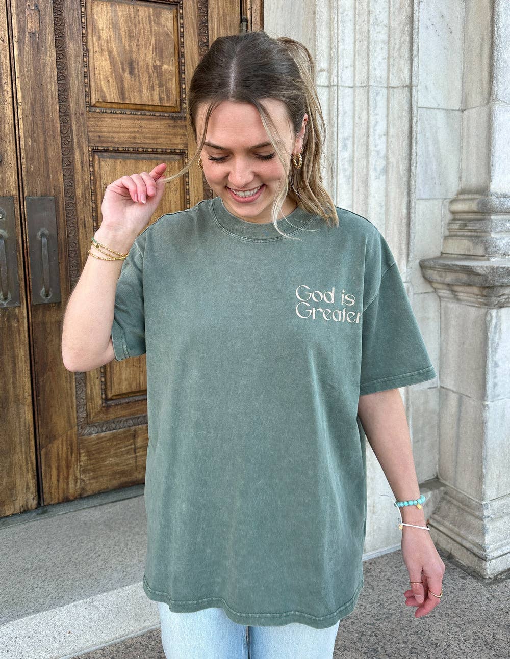 Elevated Faith - Vente T-shirt sérigraphié – femme - T-shirt unisexe God Is Greater9