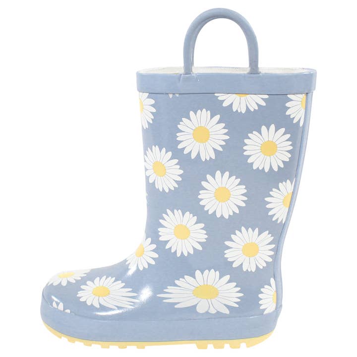 Hudson Baby Rain Boots, Blue Daisy for wholesale by BabyVision
