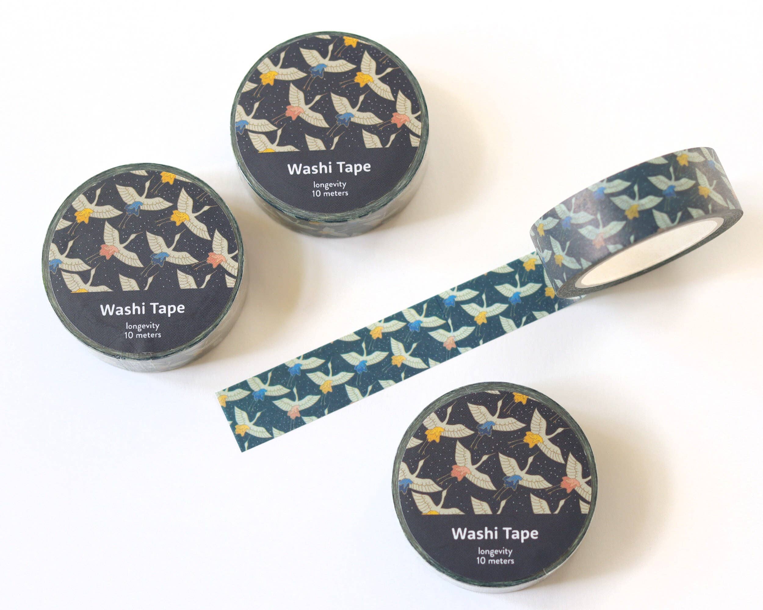 RippleSplash Studio - Wholesale Washi Tape - Elegant Crane Washi Tape - 15mm x 10m6