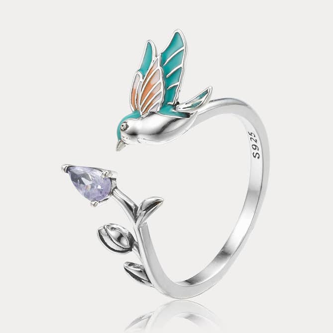 Zilveren Kolibrie Ring voor wholesale door Verdivine