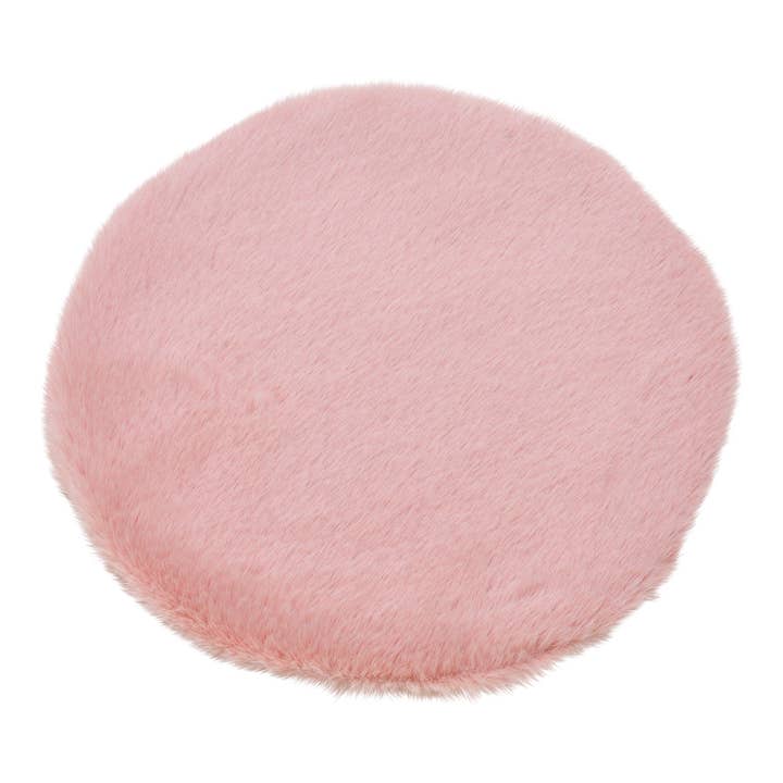 Seat cushion faux fur made of polyester pink/rose Ø34cm for wholesale by Wurm