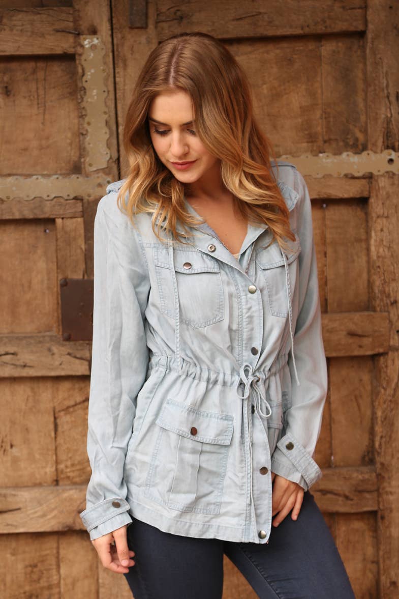 ANGIE - Wholesale Jacket - Women's - SJ629-ASIS TENCEL UTILITY JACKET11