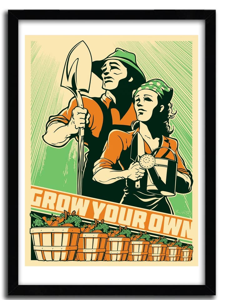 Affiche GROW YOUR OWN par JOSHUA BUDICH pour la vente par K.Olin Tribu