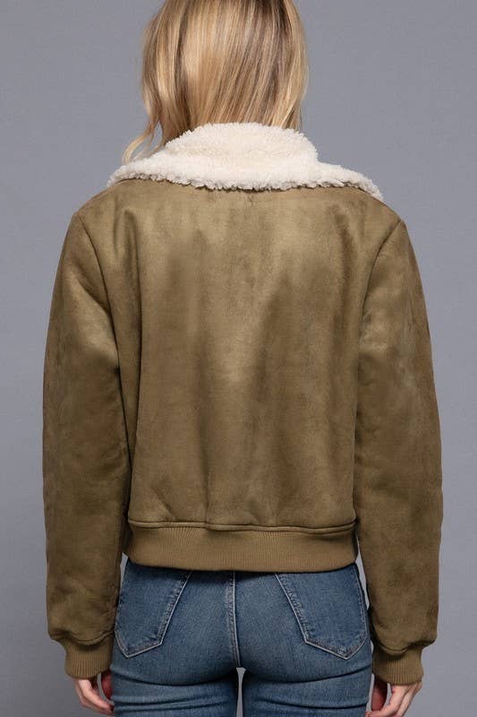 Vanilla Monkey - Wholesale Jacket - Women's - Faux Suede Inner Fur Zip up Jacket3