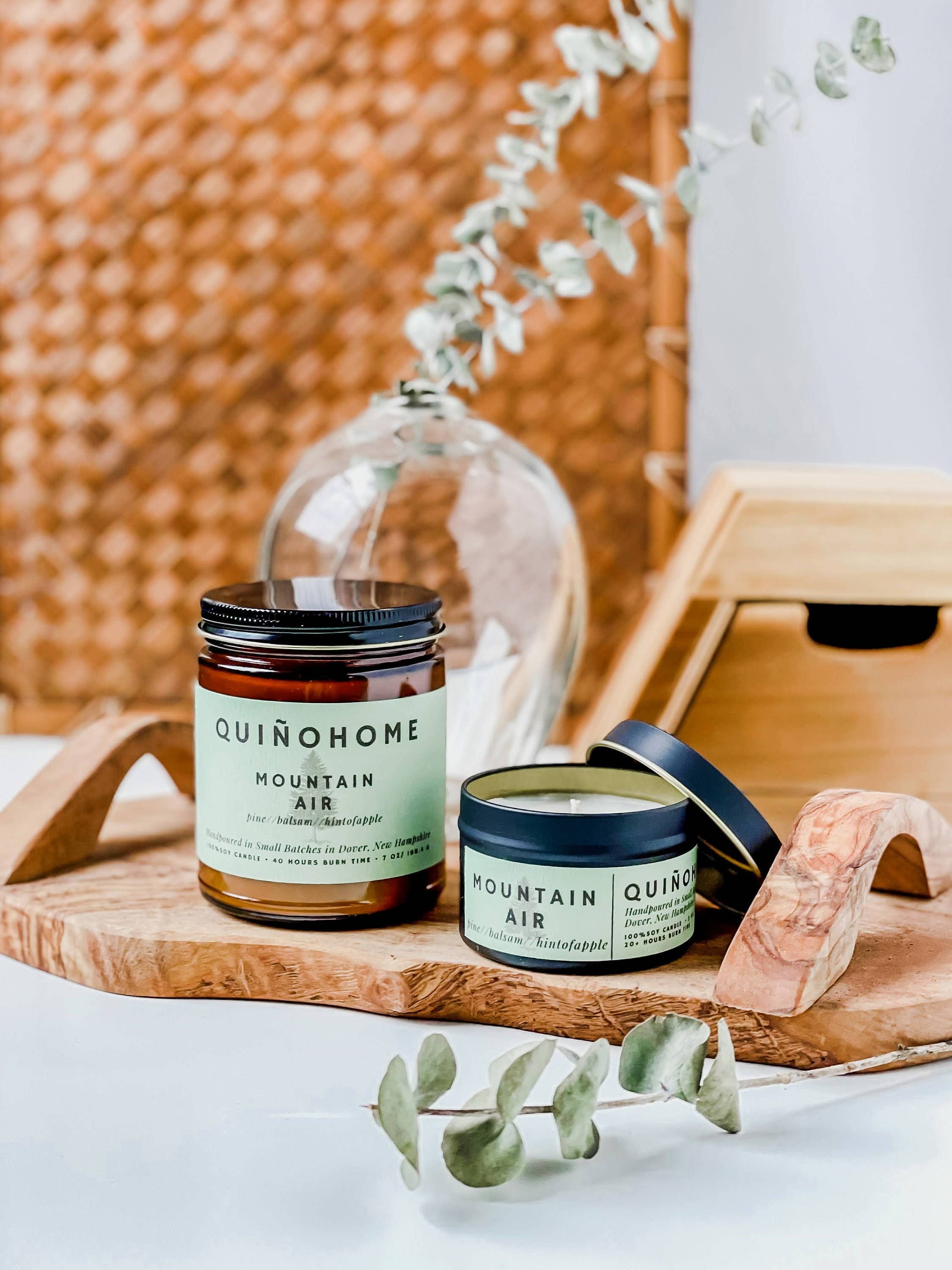 quiñohome - Wholesale Jar/Filled Candle - Mountain Air 7oz Soy Candle Jar// Fir, Pine, Hint Of Apple//2