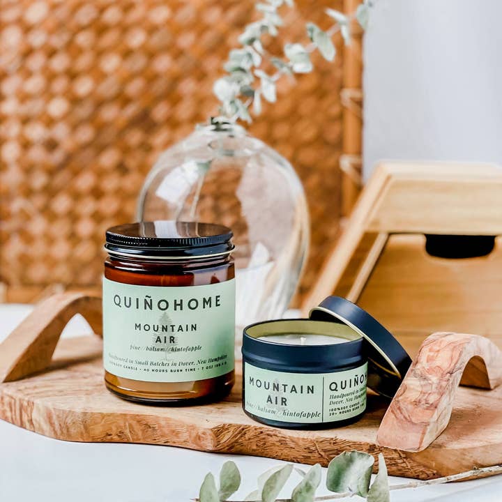 quiñohome - Wholesale Jar/Filled Candle - Mountain Air 7oz Soy Candle Jar// Fir, Pine, Hint Of Apple//2