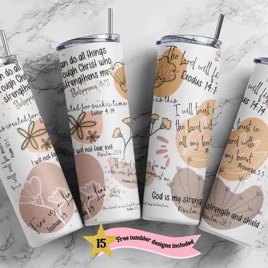Christian Words of Affirmation * Christian Bible Faith * for wholesale by Noel & Co Tumblers