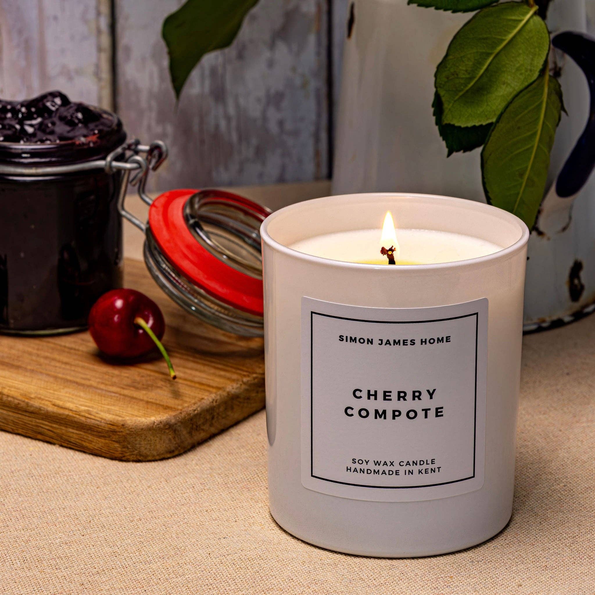 Simon James Home – wholesale Jar/filled candle – Cherry Compote Handmade Soy Wax Candle4