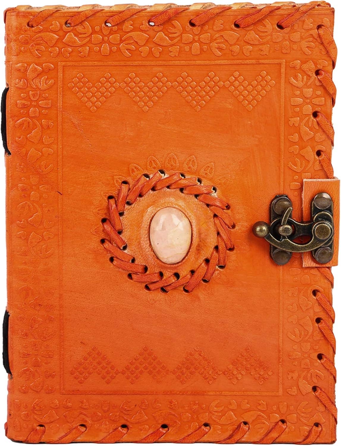 Tuzech Leather - Wholesale Journal/Diary - TUZECH Handmade Office Home Daily Use, Poem Writing Beautiful Pure Leather Luck Stone Bound Journal/Diary with C-Lock for Men and Women 8 Inches32