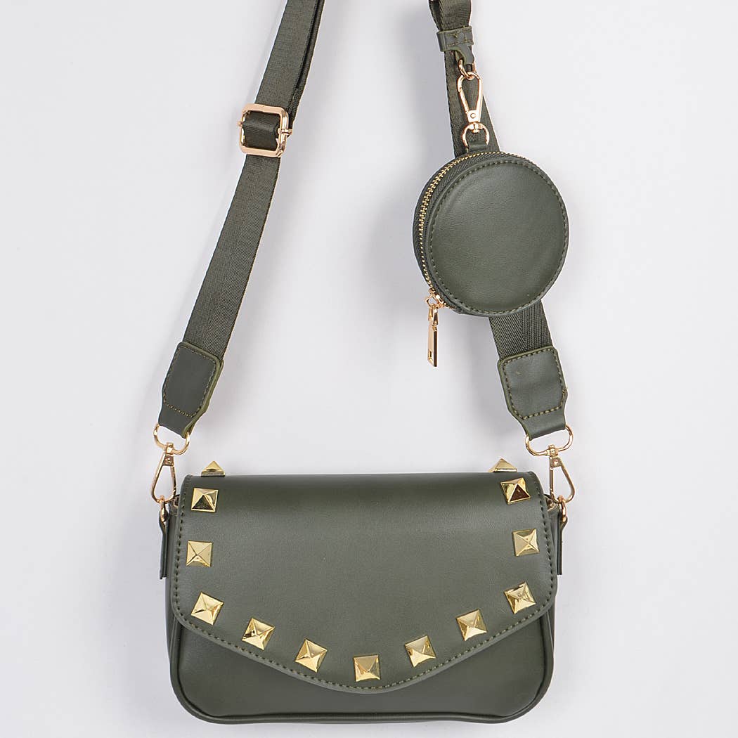 3AM BY H&D ACCESSORIES - Wholesale Crossbody Bag - Women's - Medium Stud Bag W/Air Pod Purse2