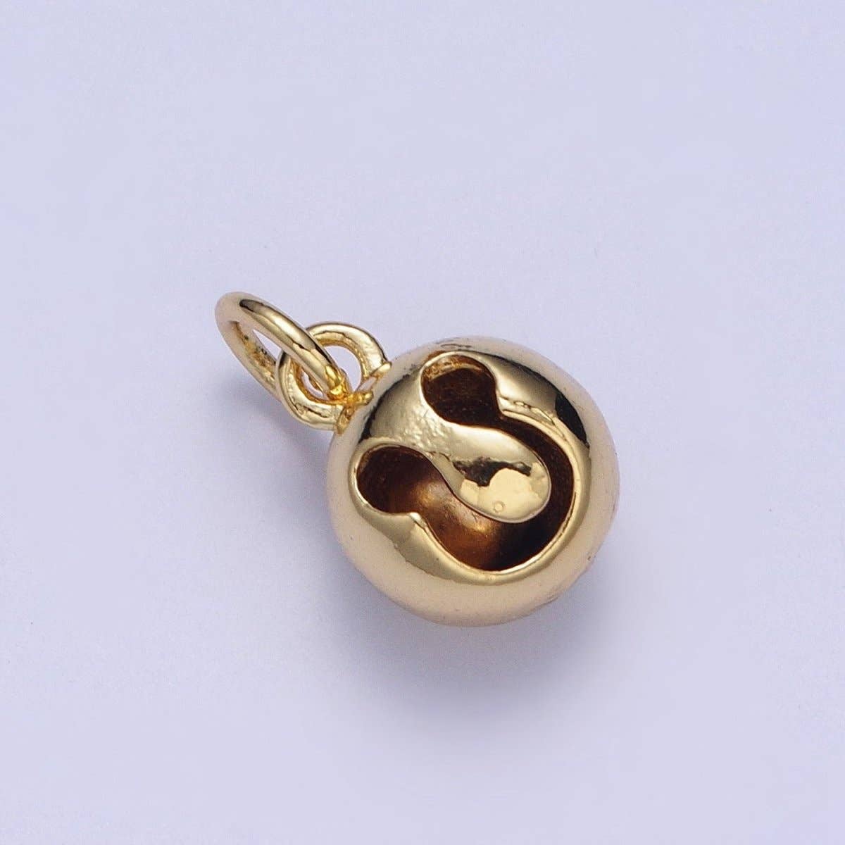 14K Gold Filled Jingle Bell Blue, White Evil Eye Charm of Bell for Amulet Jewelry Making | X-196 X-197 for wholesale on Faire3