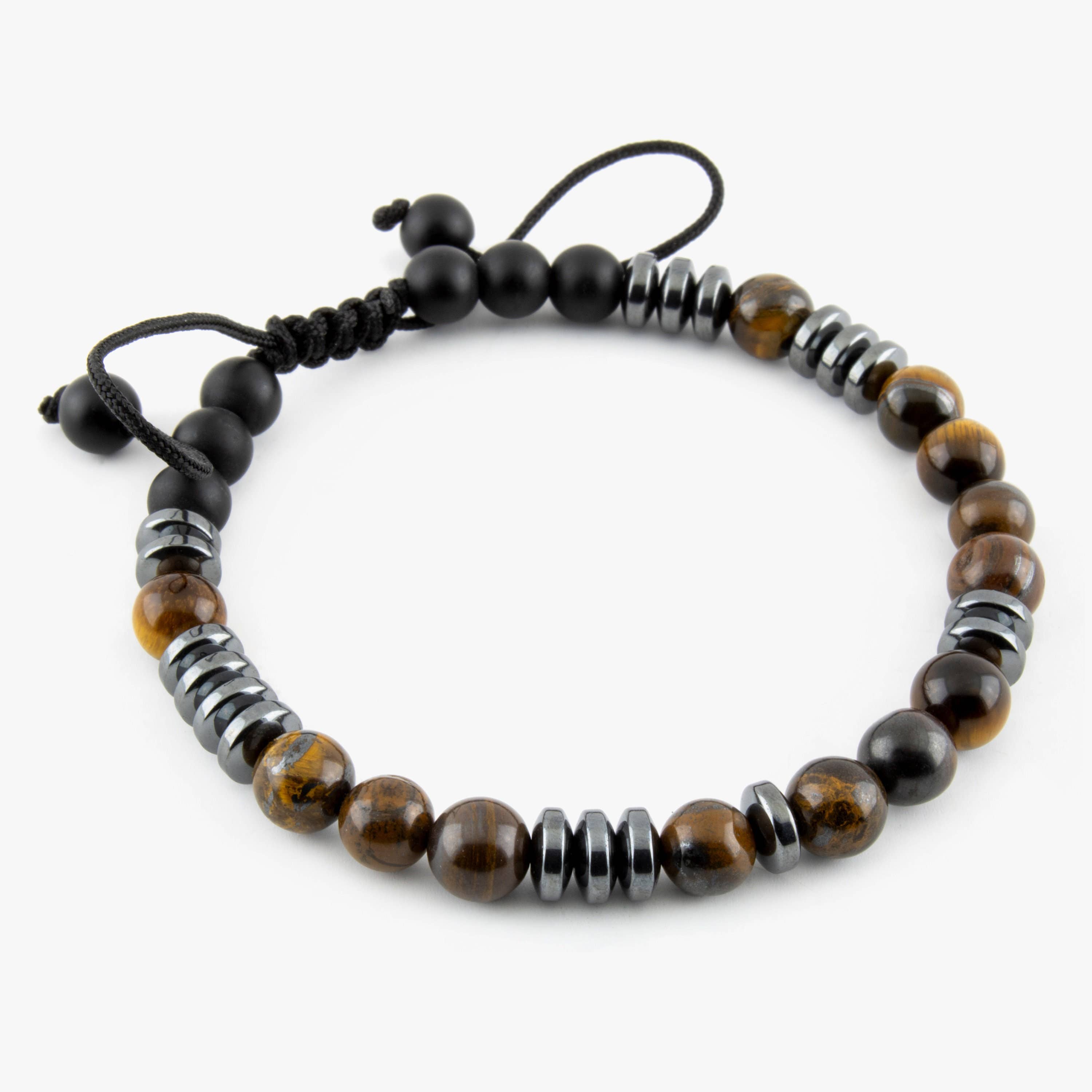 Mana Gallery – wholesale Beaded bracelet – Handcrafted Tiger Eye, Hematite, and Onyx Adjustable4