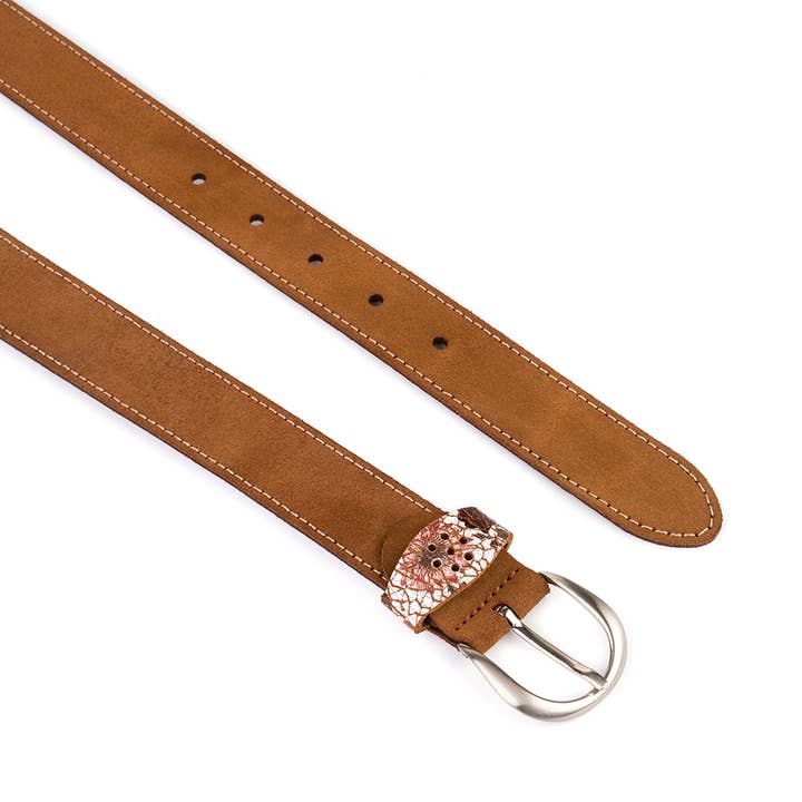 VALTICO - Wholesale Belt - Women's - Leather belt with floral tapestry.5