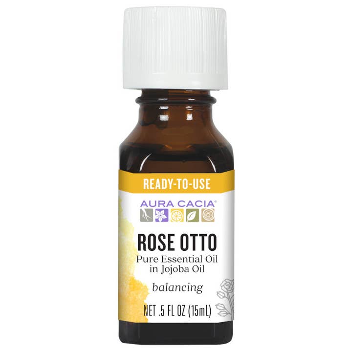 Aura Cacia - Wholesale Essential Oil - Aura Cacia Rose Otto Essential Oil in Jojoba Oil, 0.5 fl oz