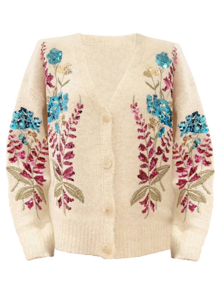 Cardigan brodé CYNTHIA for wholesale by Phalaenopsis Paris