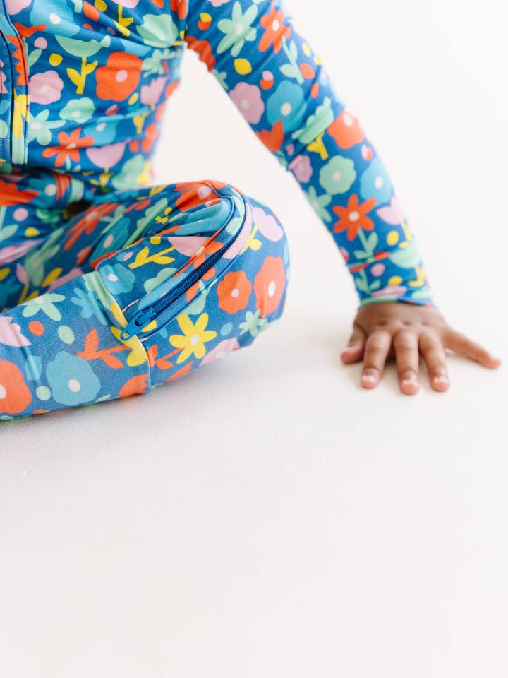 Sunshine Kids Co - Wholesale Sleepsuit - Baby - Bamboo Floral Pajamas for Babies, Summer PJs, Colorful Summer Baby, Footless Zippered One Piece, Baby Girl Pajamas