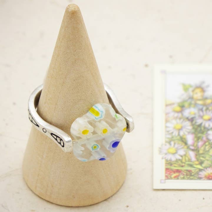 Verna Artisan Works - Wholesale Cocktail/Statement Ring - Murano-Style Millefiori Glass Flower Rings4