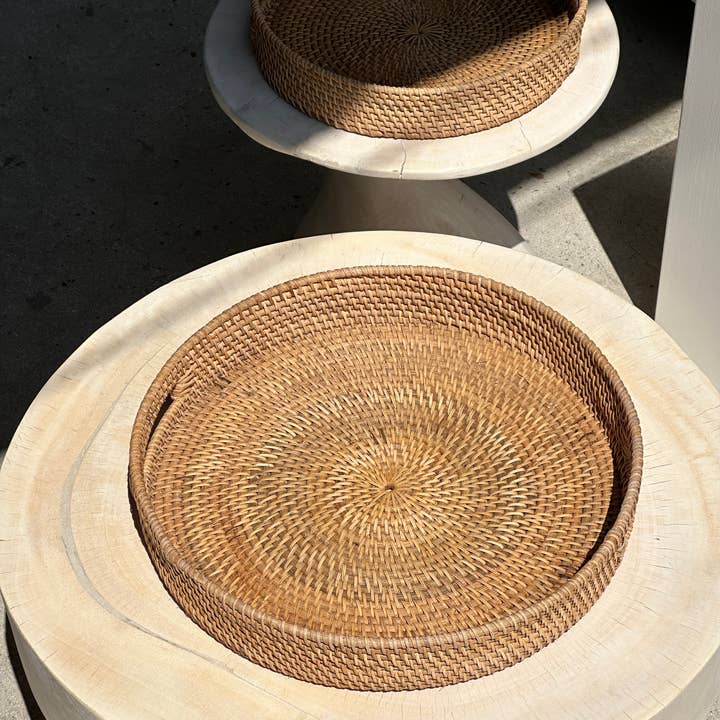 Office Objets - Wholesale Basket - Set of three handcrafted Indonesian wicker baskets in natural rattan (caramel)66