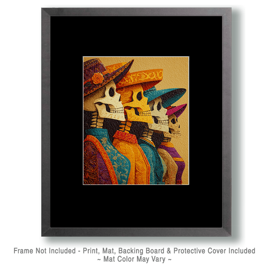 Mowbi - Wholesale Kunstprint - Cuatro Caballeros Día de Muertos Kunstprint - 8"x10" Kunstwerk1