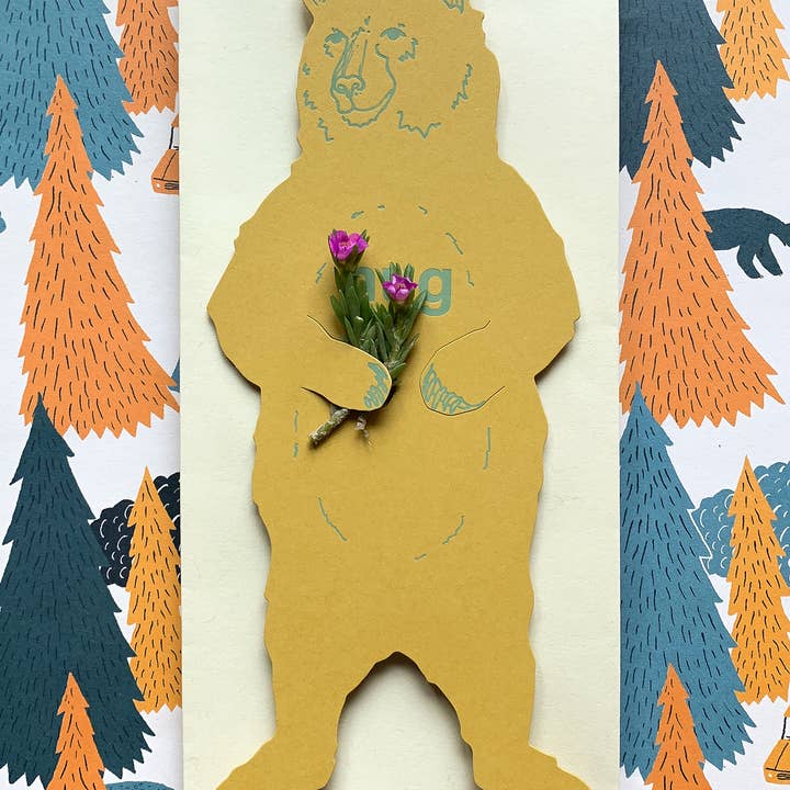 Blackbird Letterpress - Wholesale Everyday Greeting Card - grizzly bear hug gift card3