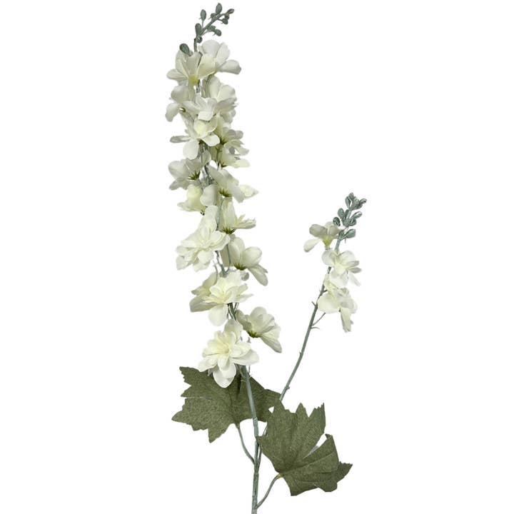 David Christopher's Collection - Wholesale Artificial Flowers - Garden Delphinium Spray 34” - White