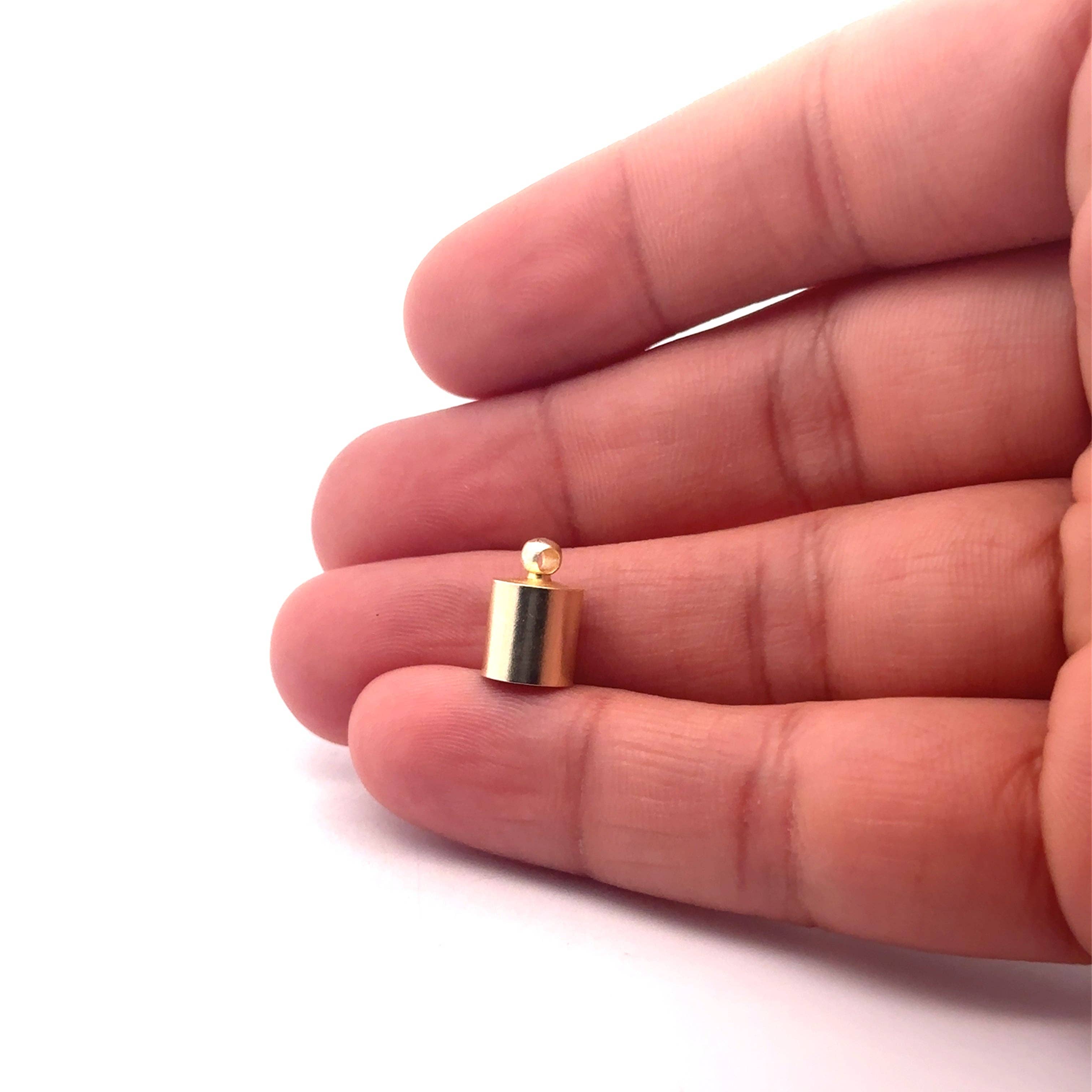 Purity Beads – wholesale Craft supplies – A Pack of 8 to 15Pcs End Caps, Silver, Gold & Copper plated brass, barrel  Kumihimo End Cap Available Three Size 13mX10,12mX8m,10mX6m2