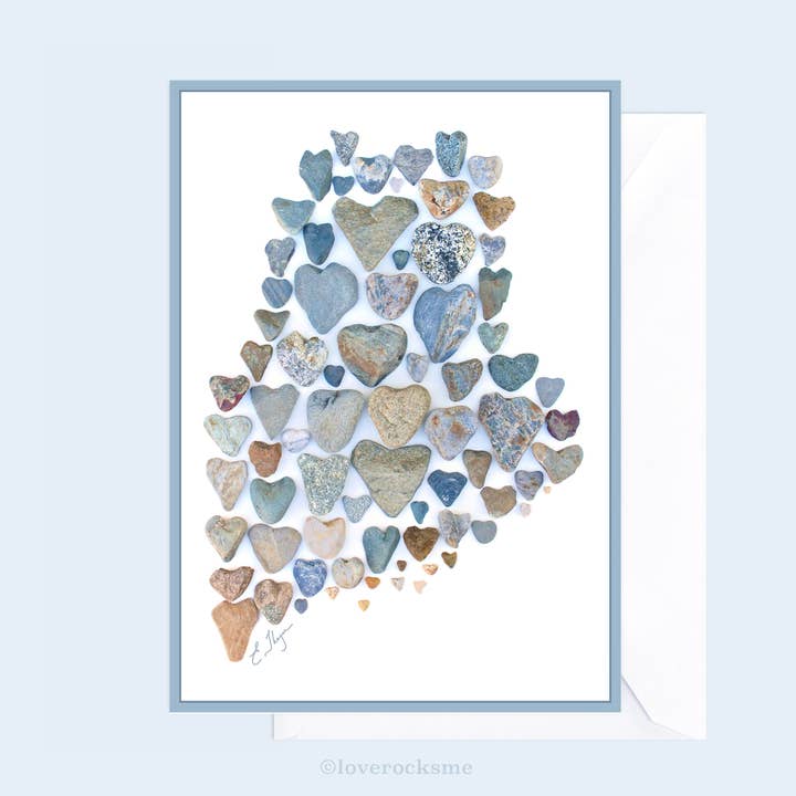 Destination | Maine map card for wholesale by Love Rocks Me®