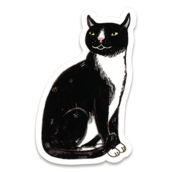 Autocollant Chat Noir pour la vente par Party Mouse Studio