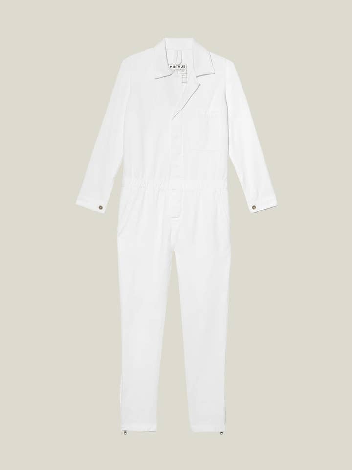 House of Minimus - Wholesale Jumpsuit - Women's - Women's-Boilersuit-White-Cotton-Twill2