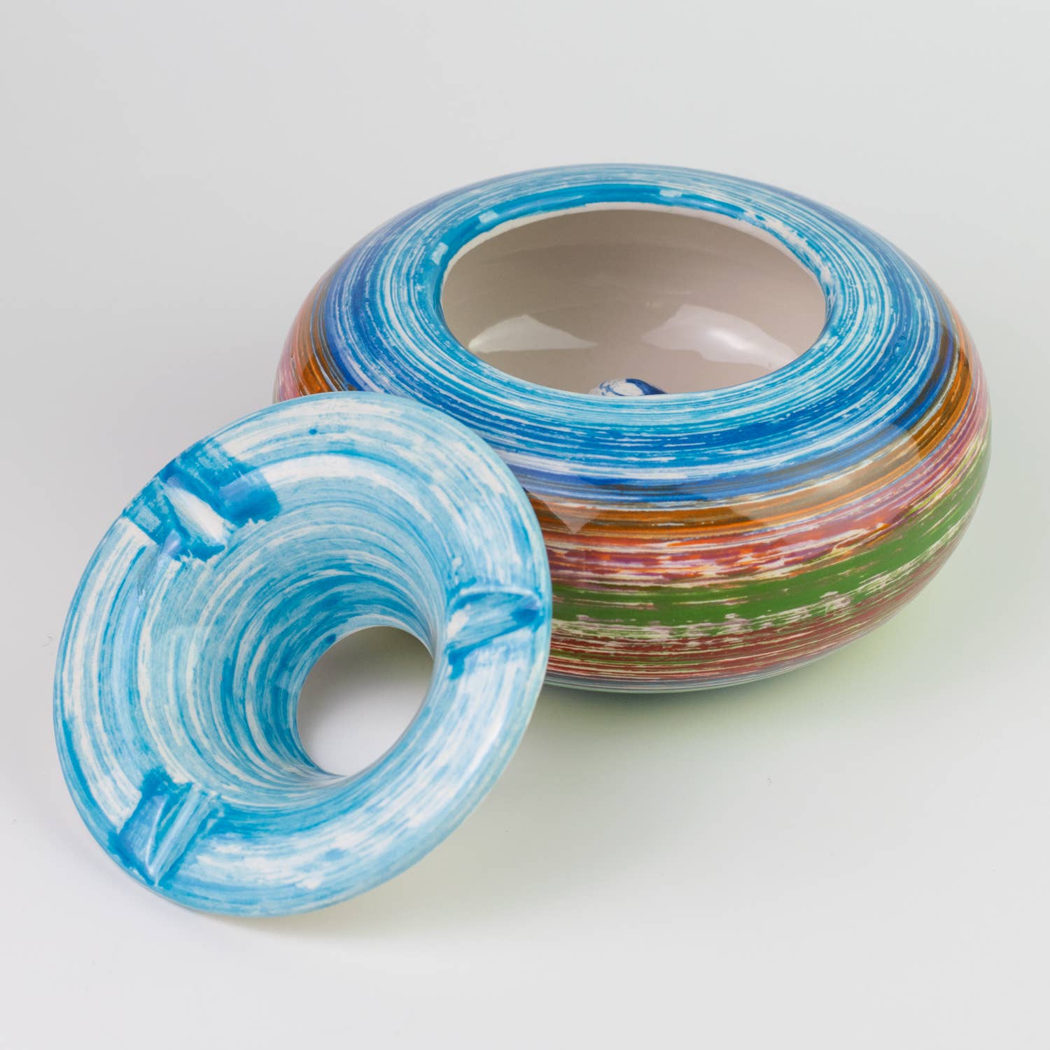 Alfar Tierra Cocida - Wholesale Ashtray - Boho Single Style Large Ceramic Ashtray/Multicolor SOL3