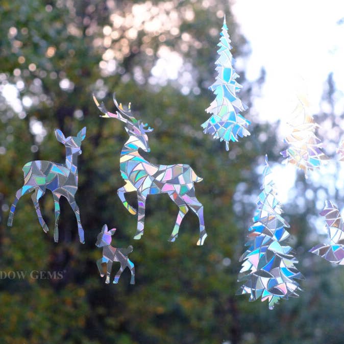 Forest Creature Window Clings, Bird Strike prevention decals for wholesale by Window Gems
