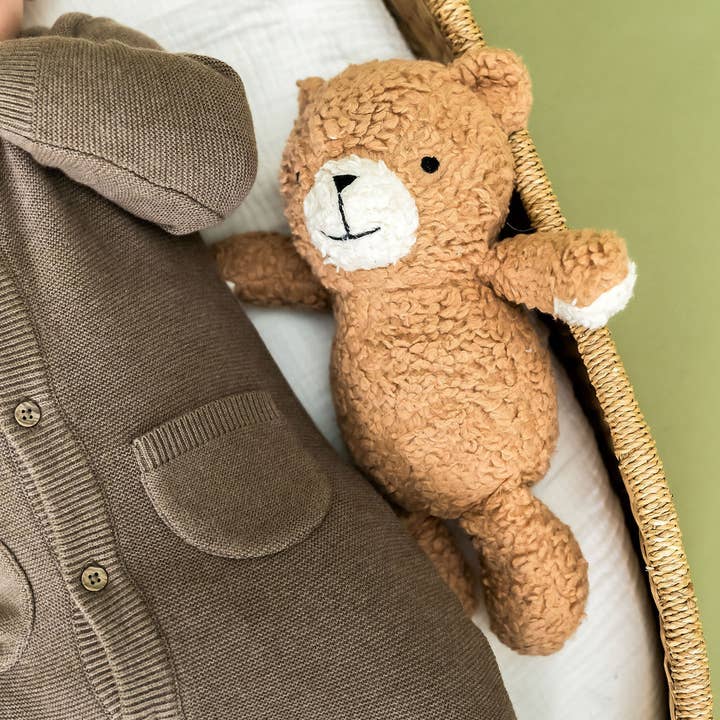 Peanut Lil Bear SHERPA Knit Stuffed Soft Toy (Organic) for wholesale by Viverano Organics