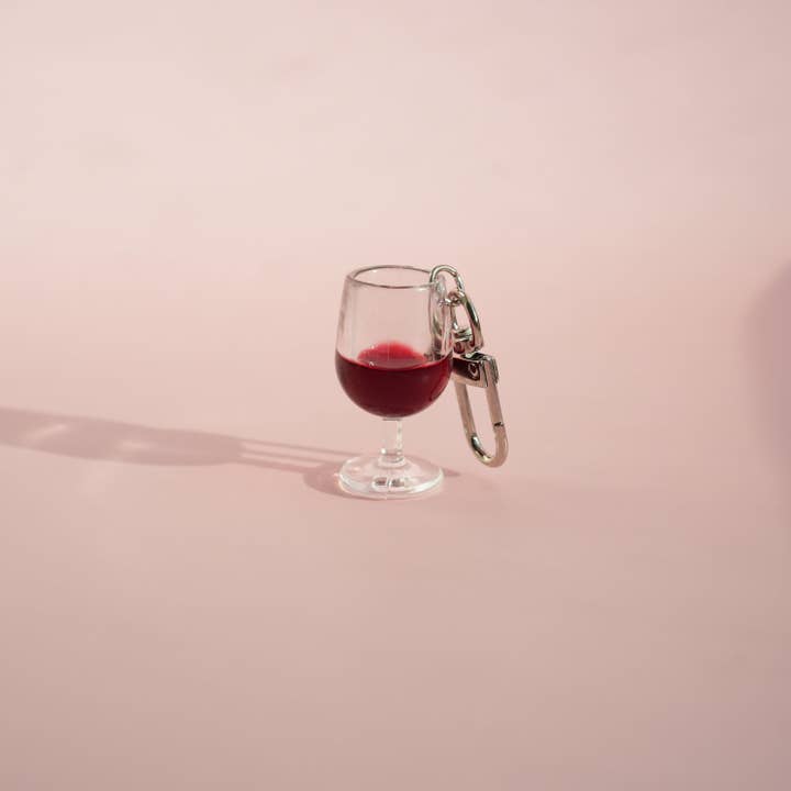 Mini Story Co - Wholesale Keychain - Women's - Glass of Red Wine Keychain | Wine Lover Gift | Miniature Food Key Chain | Drinks Keyring | Cute Accessories