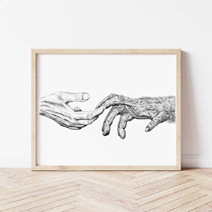 Affenkunst | Schimpansen Kunstdruck | Menschenaffen Zeichnung | Wildtiere Tiere Wandbilder | Zoo Animal Art | Graphit Artwork für den Großhandel von Kaleigh Day Art