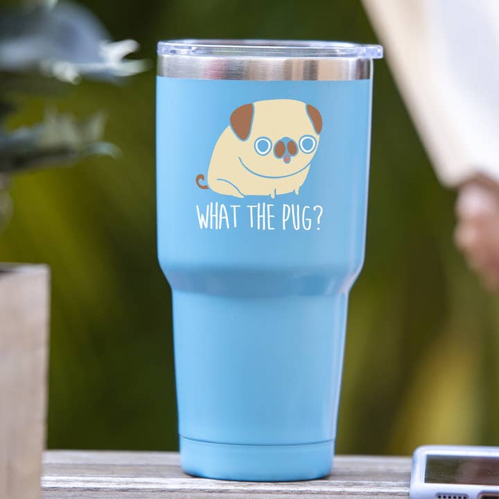 Soulful Wear - Wholesale Insulated Mug/Tumbler - What The Pug? - Tumbler7