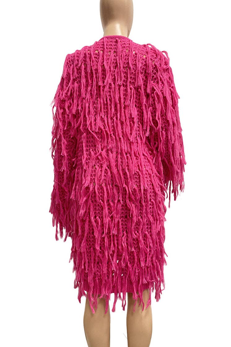 Fuchsia WOMEN FASHION SWEATER CARDIGAN for wholesale on Faire2